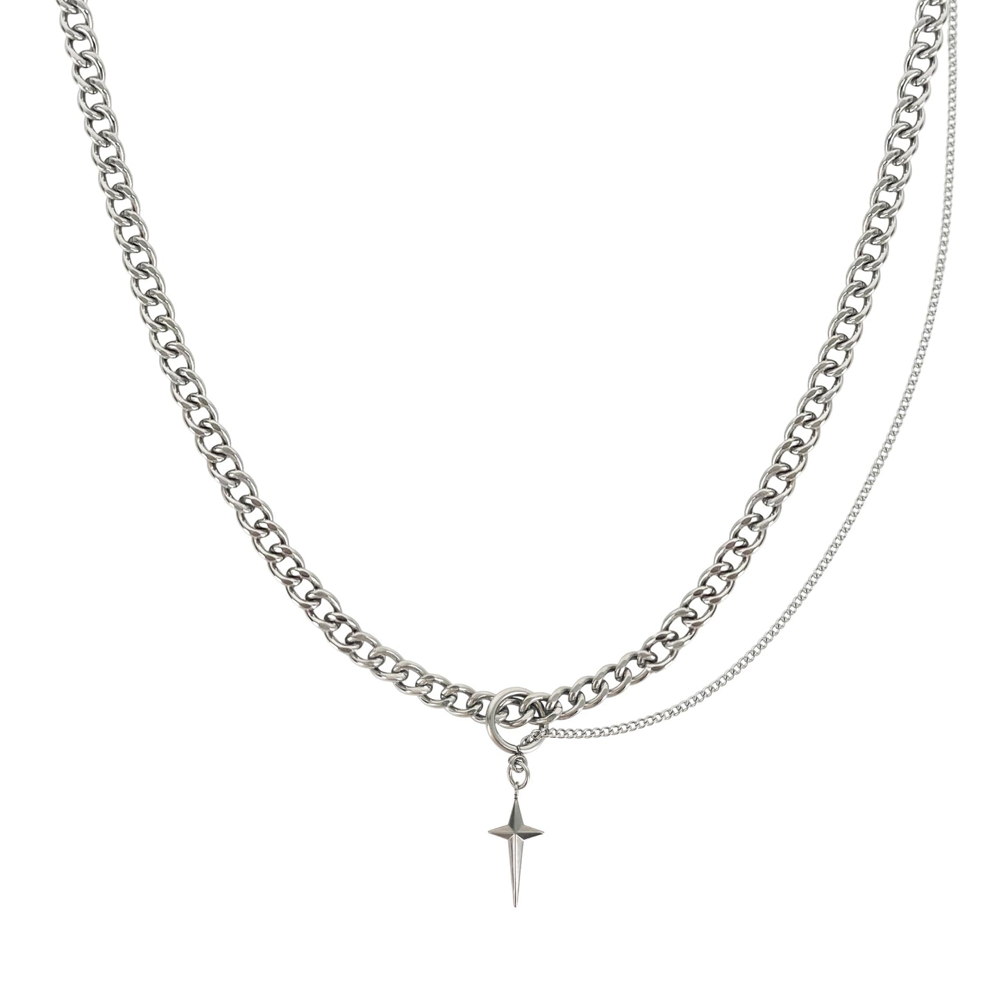 Buyongwant Star Necklace for Women Irregular Y2k Chain Fashion Jewelry Silver