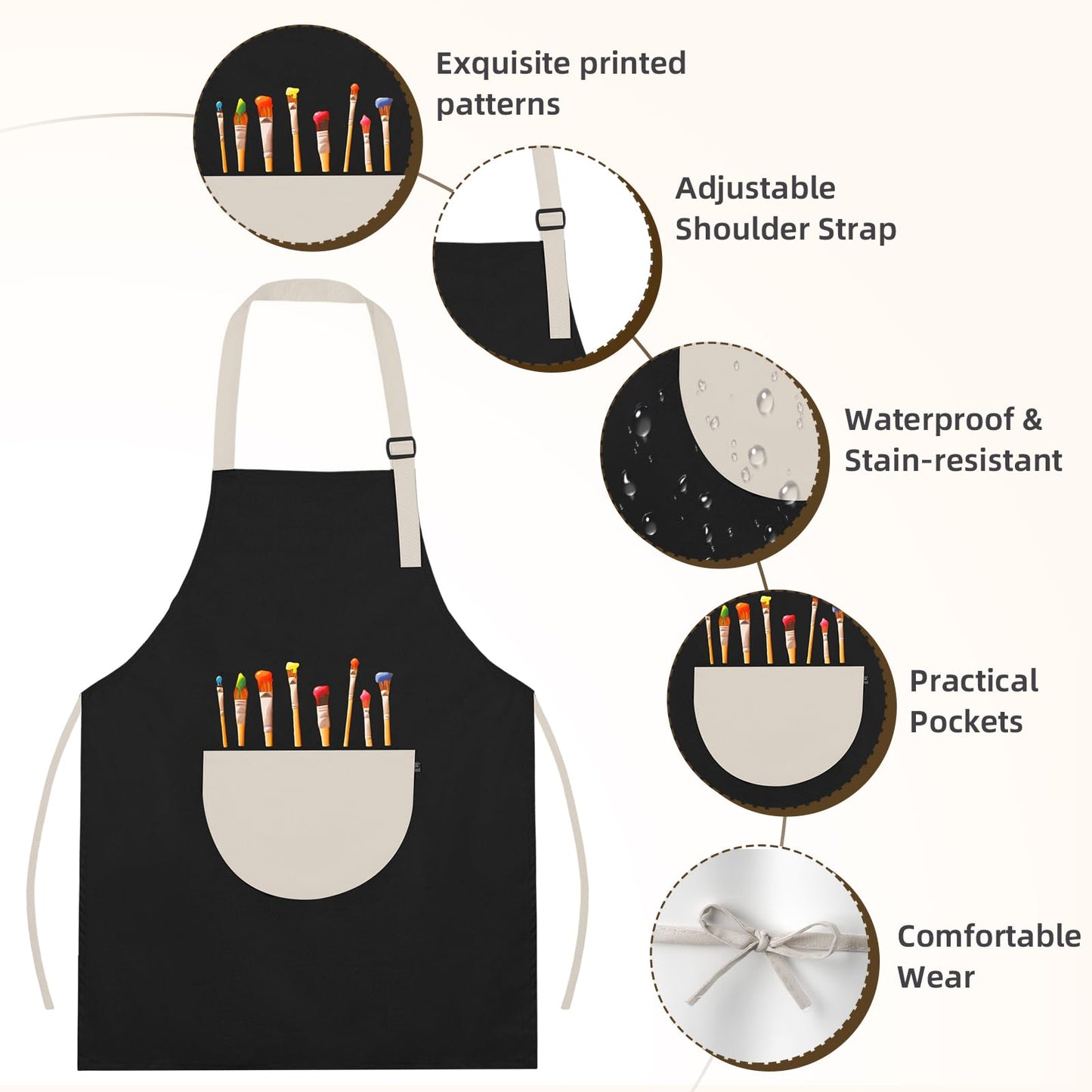 VZZNN 12 Pack Kids Art Smock,Waterproof Kids Painting Apron with Pocket for Art Crafts Painting Cooking Activities (Black)