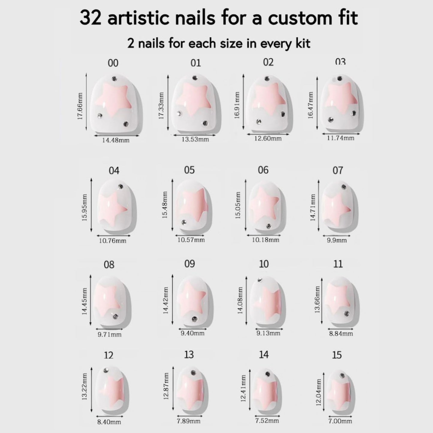 Celebritips Nail Art Press-Ons | Star Candy, Extra Short Oval Nails, Reusable, Salon Quality Fall Nails | 16 sizes - 32 Nails Kit with Super-hold Nail Glue and Sticky Tabs