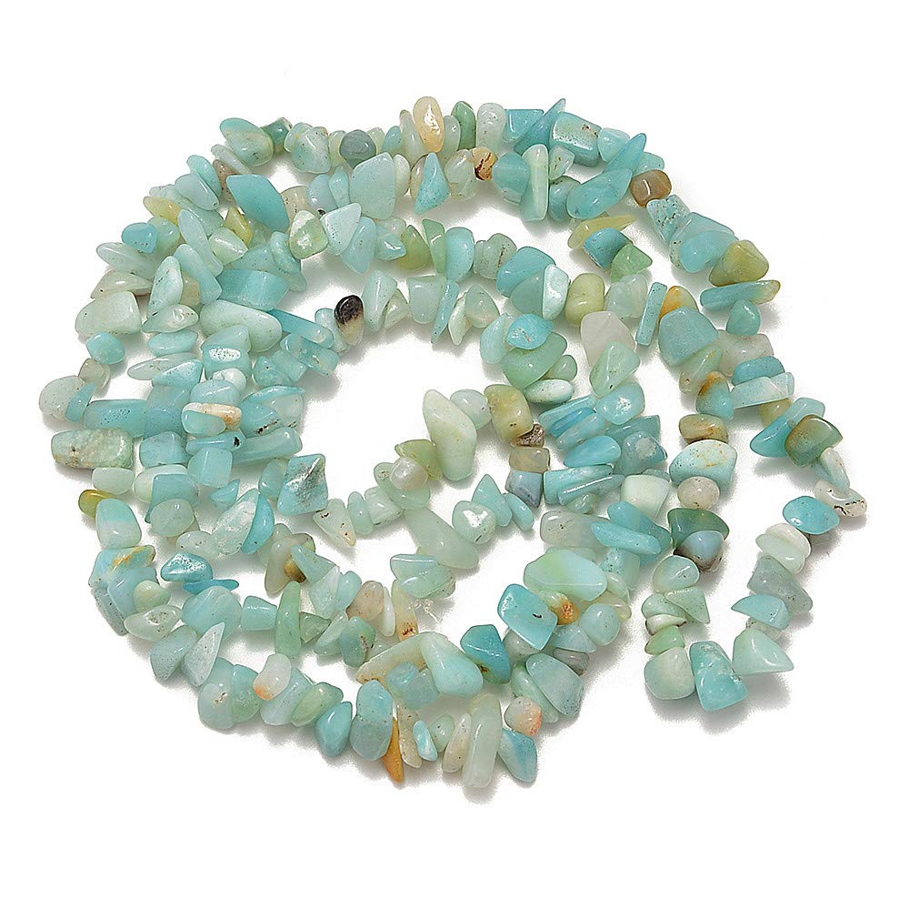 PLTbeads Gemstone Chips Natural Amazonite 3-5mm Healing Crystals Waist Bracelets Necklace Kit Irregular Stone DIY Crafts Design Jewelry Making Approxi 32 inch