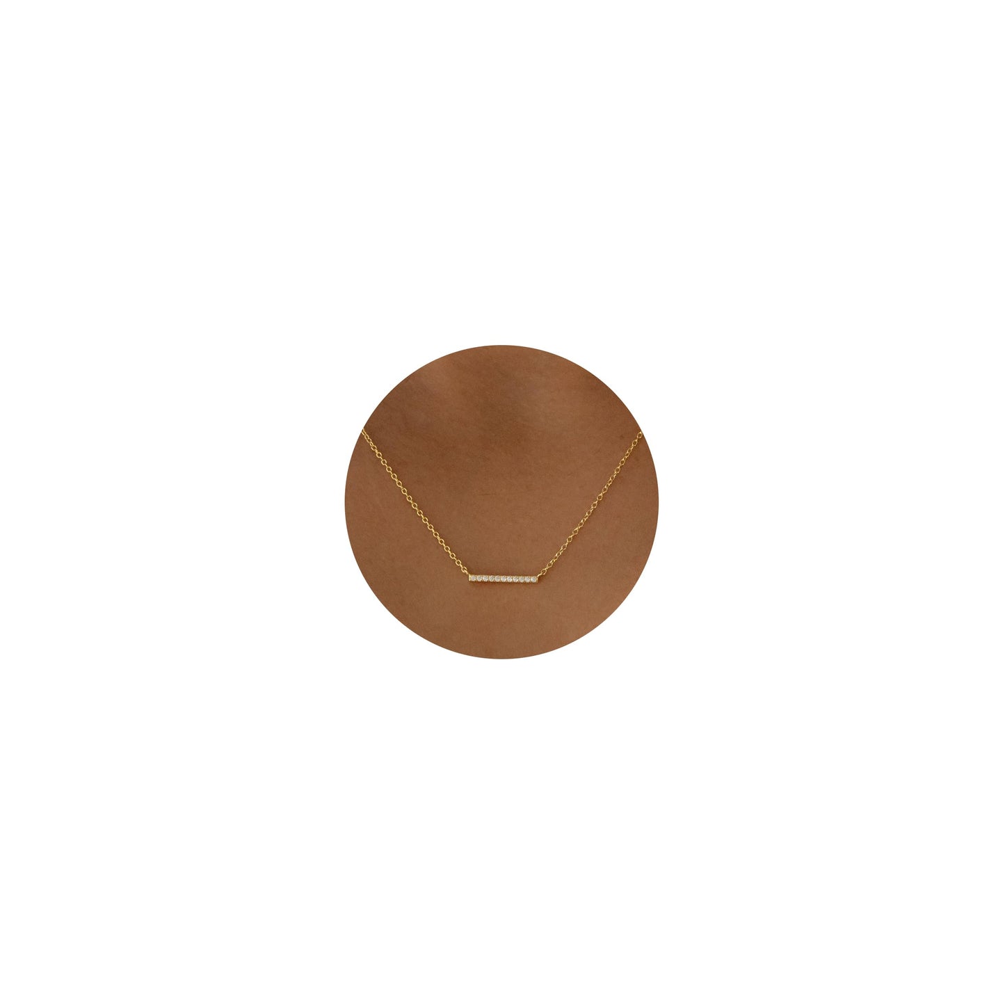 GUOKE Bar Necklace - 14K Gold Plated Dainty Gold Necklace Simple Jewelry for Women