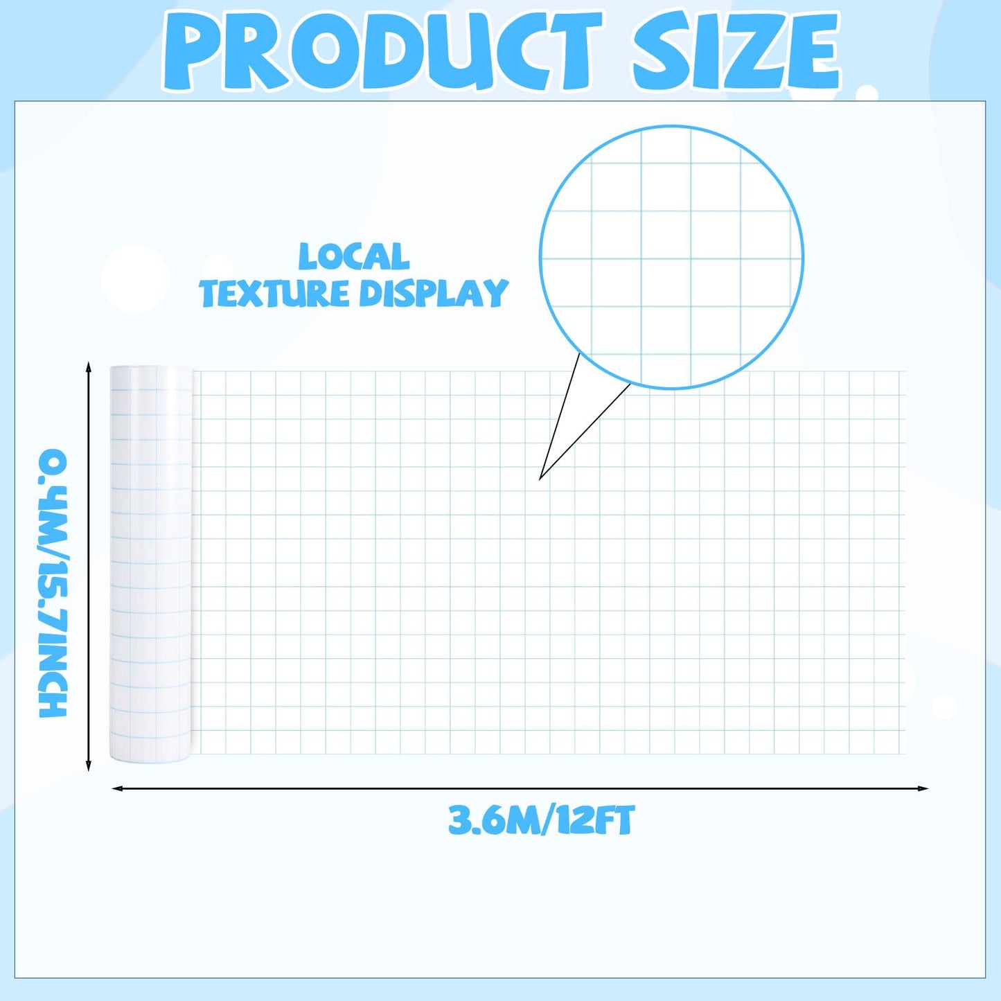 Blue Grid Graph Bulletin Board Roll Reusable Waterproof Erasable Blue Grid Non-Woven Fabric Bulletin Board Roll Loose Leaf Graph Poster for Teacher Classroom Decors Wrap Crafts 15.75" x 12ft