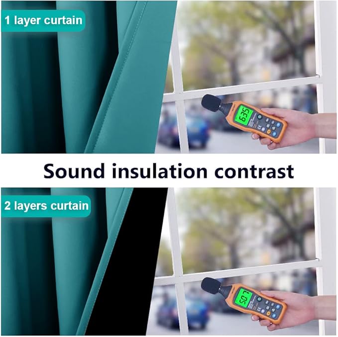 NICETOWN 100% Blackout Window Curtain Panels, Full Light Blocking Drapes with Black Liner for Nursery, 72-inch Drop Thermal Insulated Draperies (Peacock Teal, 2 Pieces, 52-inch Wide Per Panel)