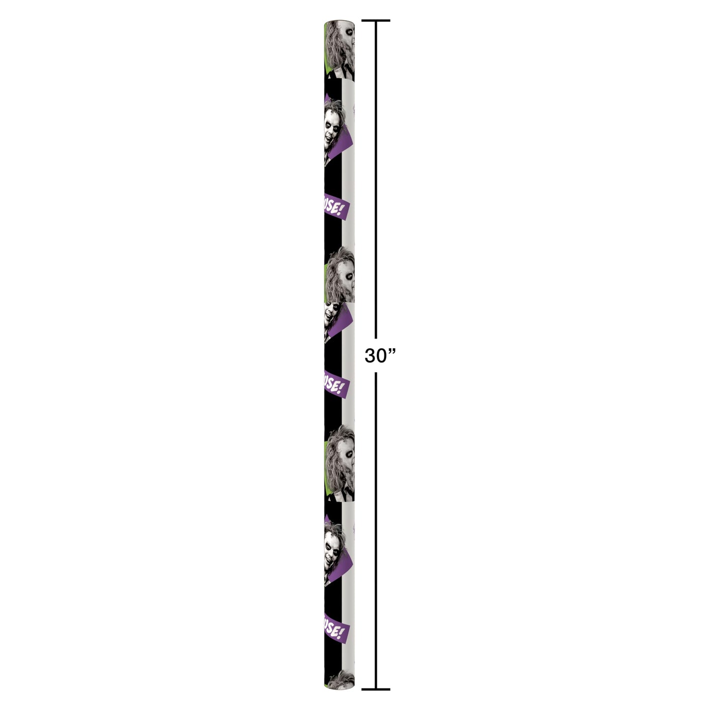 American Greetings 40 sq. ft. Reversible Beetlejuice Wrapping Paper for All Occasions (1 Roll, 30 in. x 192 in.)