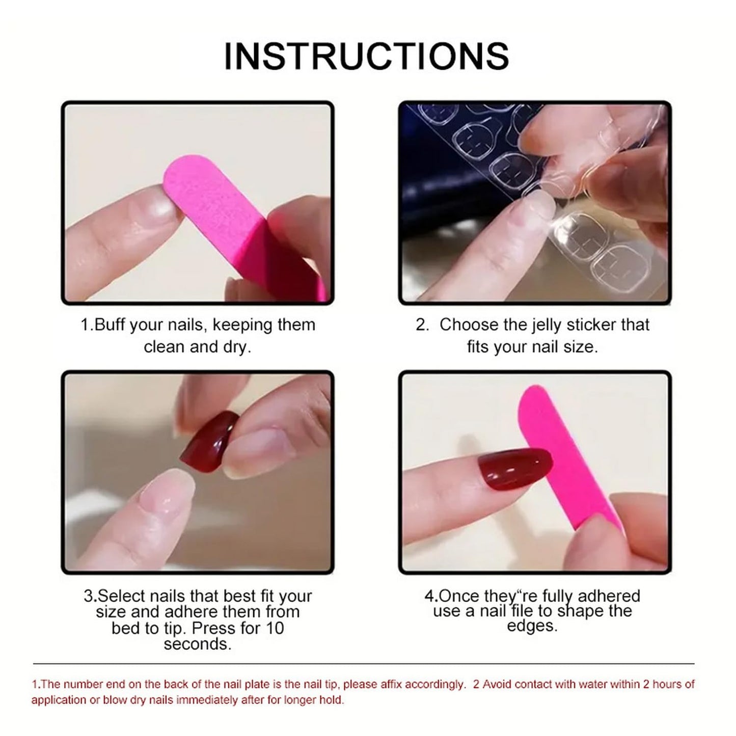 Halloween Press-On Nails Long with Cherry Flame Heart Designs - Nude Acrylic False Nails - 24pcs