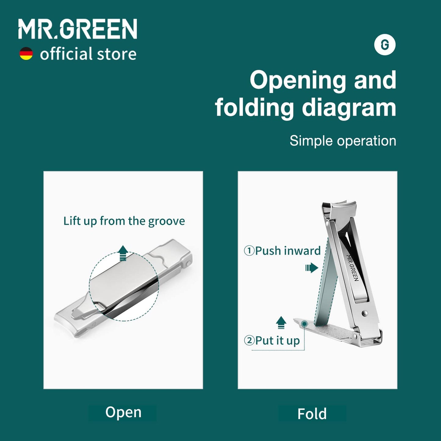 MR.GREEN Collapsible Nail Clippers Small and Thin Portable Travel Nail Scissors Cutter Stainless Steel Manicure Tools with Nail Files (Brown Leather Case+ Iron Box)
