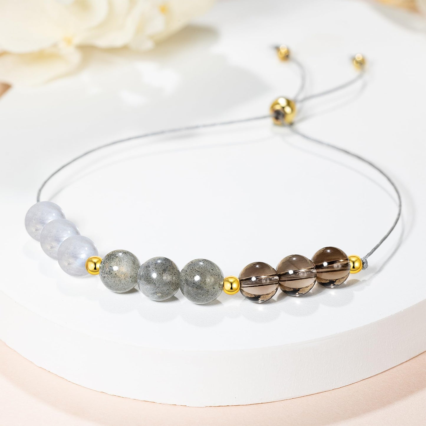 NOURISHLOV Anxiety Relief Bracelet, Unbreakable Bracelets for Stress Relief, Crystal Healing Inspirational Gift for Her, Strength Protection Bracelet