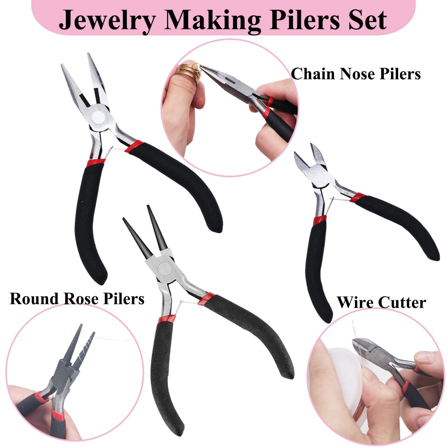 MONVICT Jewelry Making Supplies Kit - 24 + 845 Pcs Jewelry Making Tools for Repair, Crafting, Earring, Ring, and Beading