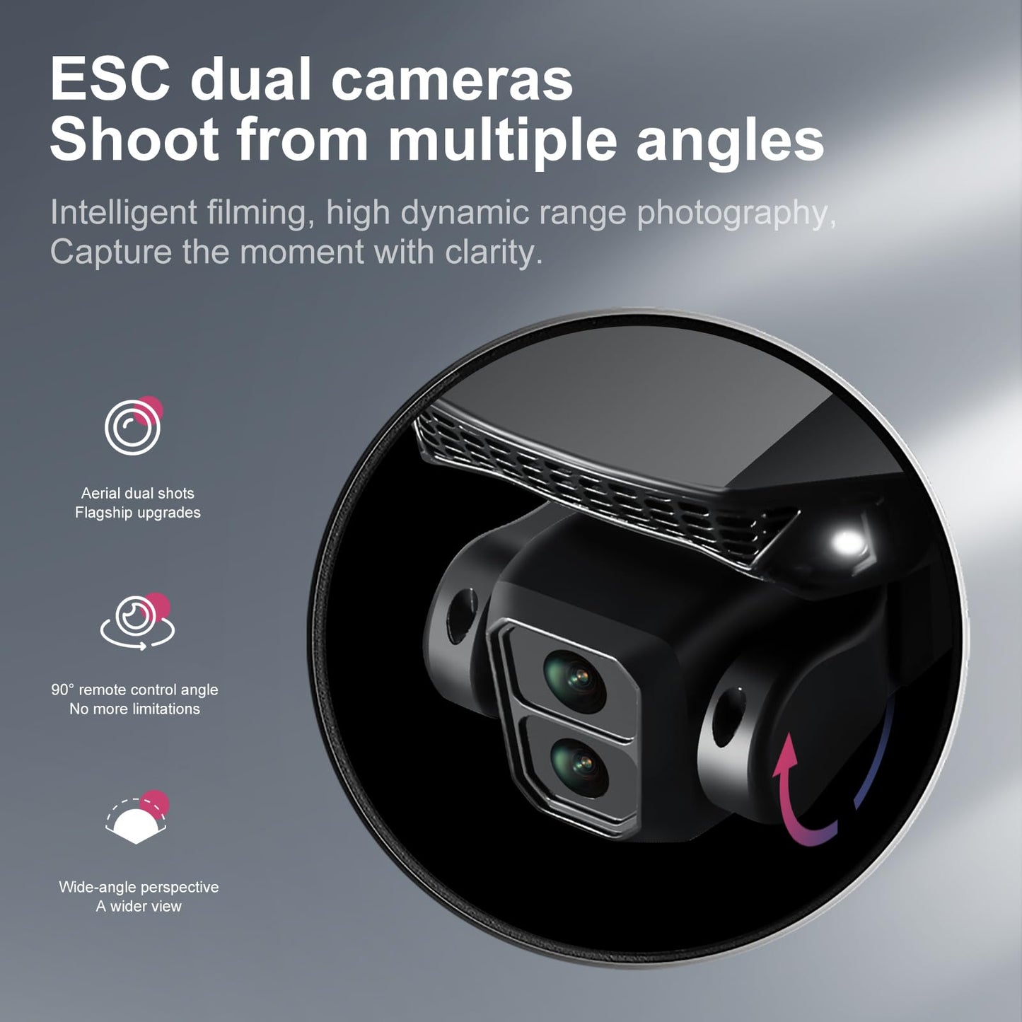elecci E88 PRO Drone with 4.91 Inches Screen Controller with SD card, 2 batteries, Brushless Motor, Optical Flow Localization, Active Obstacle Avoidance. (Black-2 batteries)