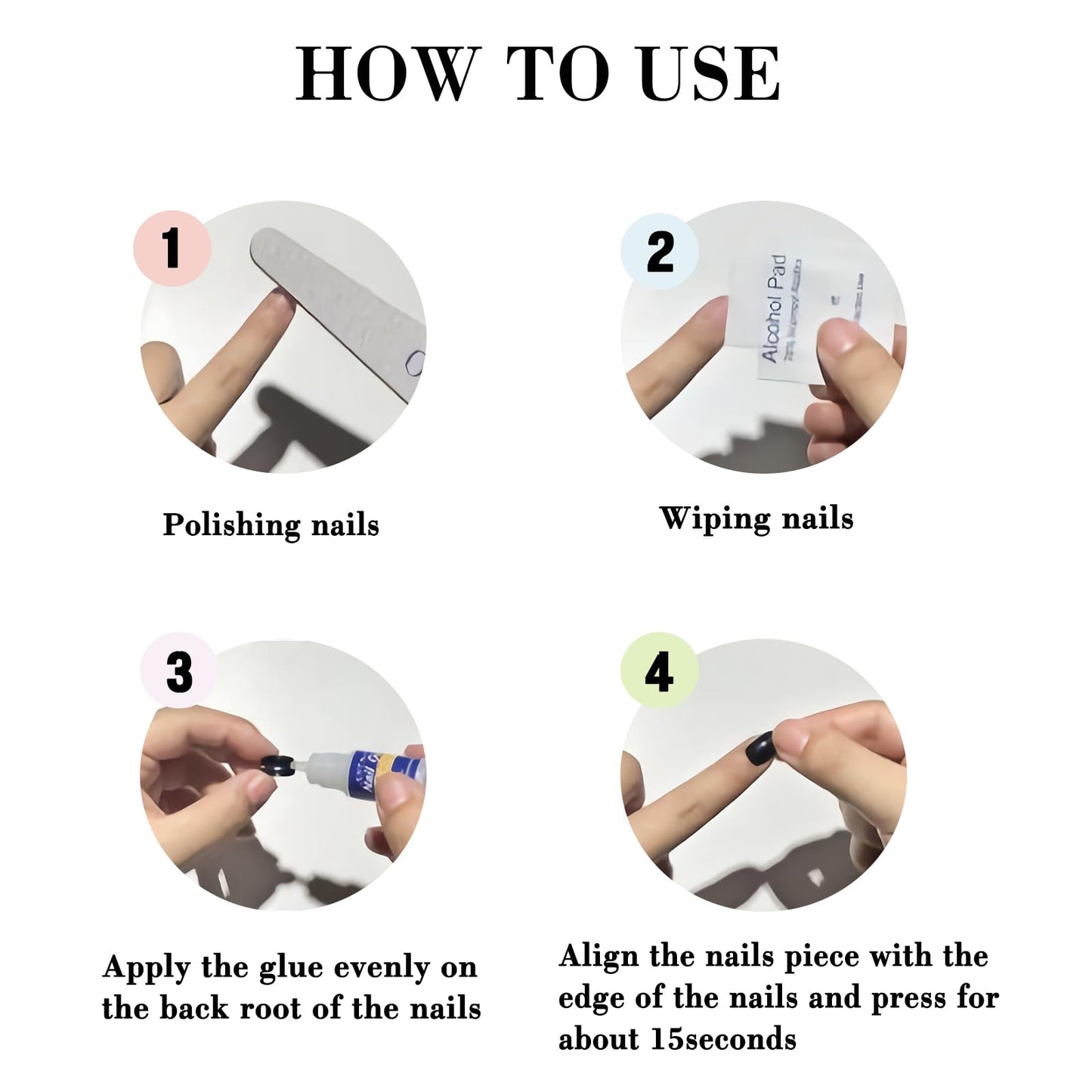 IMRAIN Press on Nails Long Square Fake Nails White French Tips False Nails with 3D Golden Bow Designs Full Cover Glue on Nails for Women