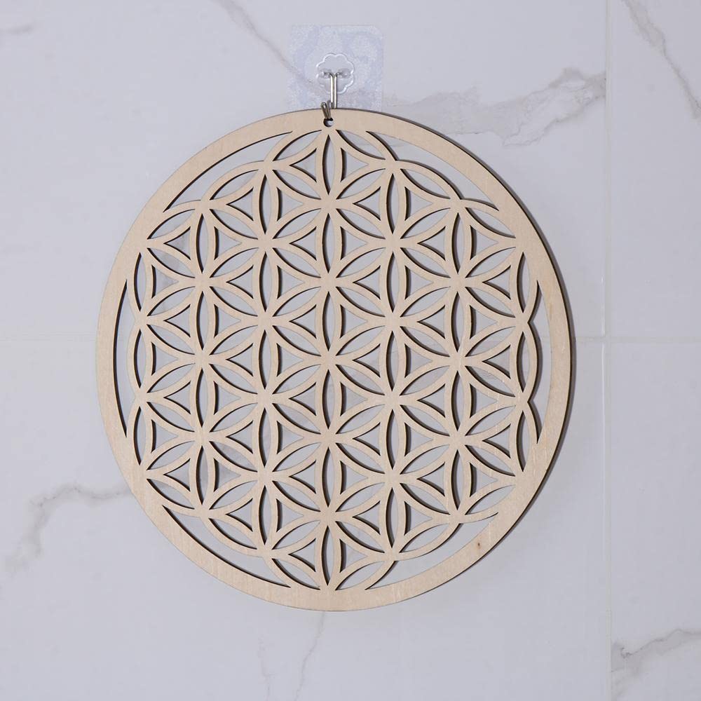 HomeSoGood 3Pcs Crystal Grid Board Sacred Geometry Wall Art Set Metatron Cube, Home Decor Handmade Coasters Craft Making Ornament