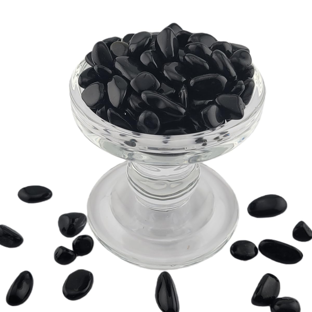 1,000 Carats Black Obsidian Handpicked Tumbled Stones Crystals Chips Bulk Pocket Stones for Healing, Reiki, Meditation, Witchcraft and Home Decorations (Black Obsidian)