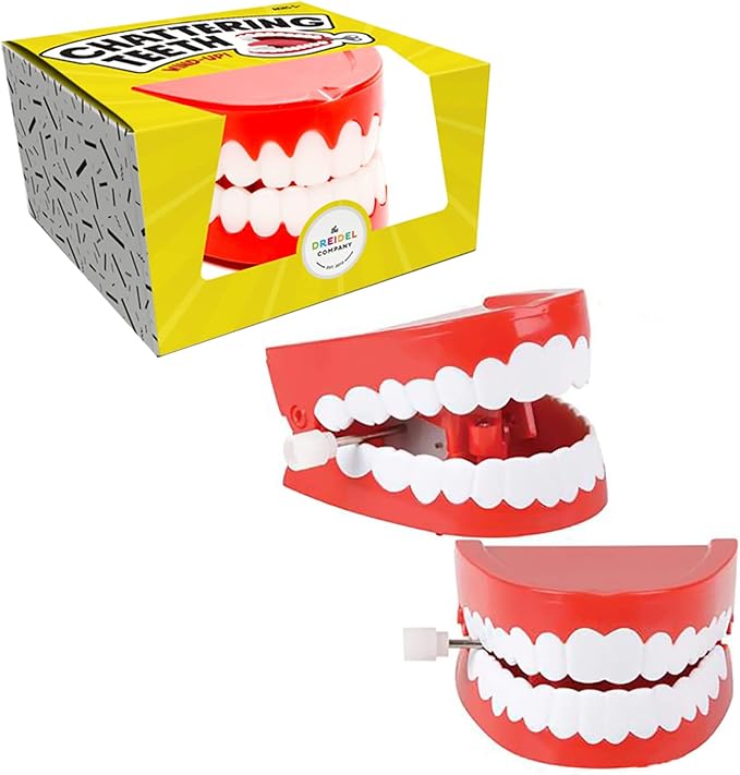The Dreidel Company Wind Up Teeth Chomping & Chattering Teeth Toys for Kids Birthday Party Favors, Novelty and Gag Gifts, 2.5" Inches (25-Pack)
