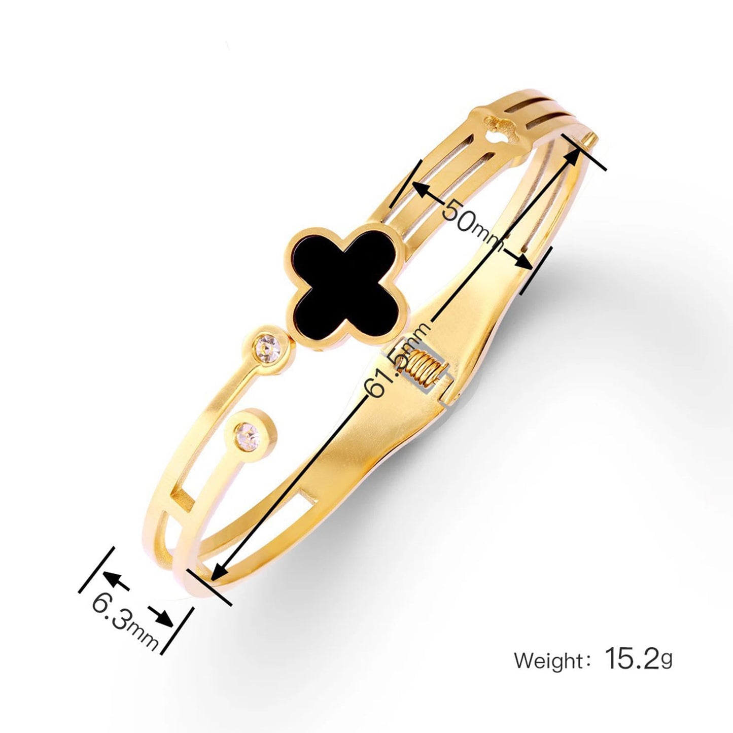 Vbvbip 18K Gold Plated 316L Stainless Steel Bangle Bracelet Collection - 12 Unique Designs + Matching Diamond-Accent Titanium Steel Chain, Gift for Women