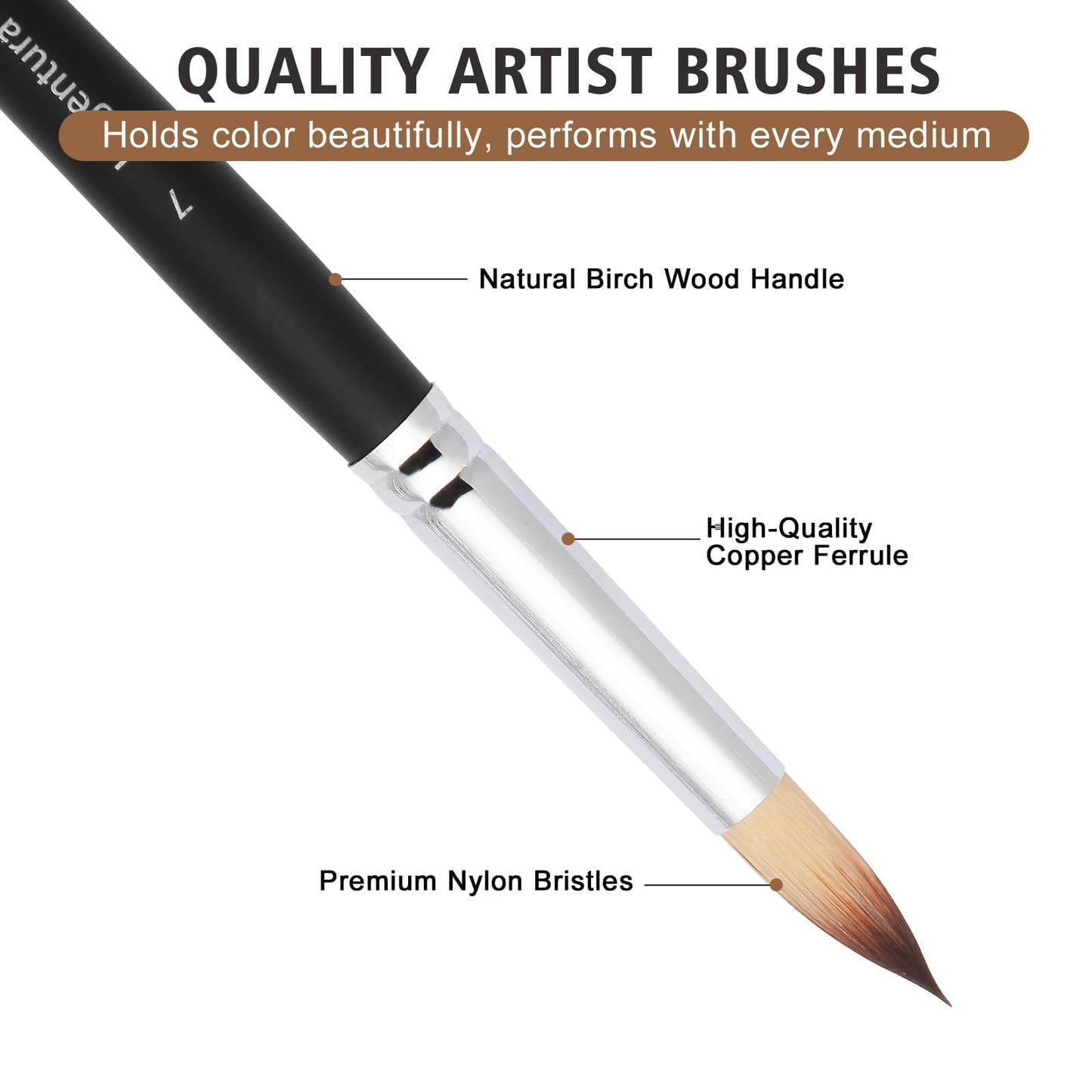 Legentura 25 PCS Paint Brush Set for Acrylic, Oil & Watercolor, Artist Brush Kit with Flat, Filbert, Fan, Round, Liner, Dagger & Angle Brushes, Synthetic Bristles, Roll-Up Case