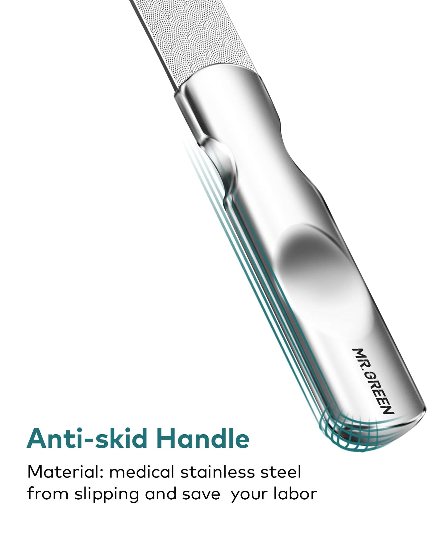 Nail File,Professional Double Sided Stainless Steel Nail File with Non-Slip Handle and Leather Case,Double Sided and Files Nails Easily for Men and Woman