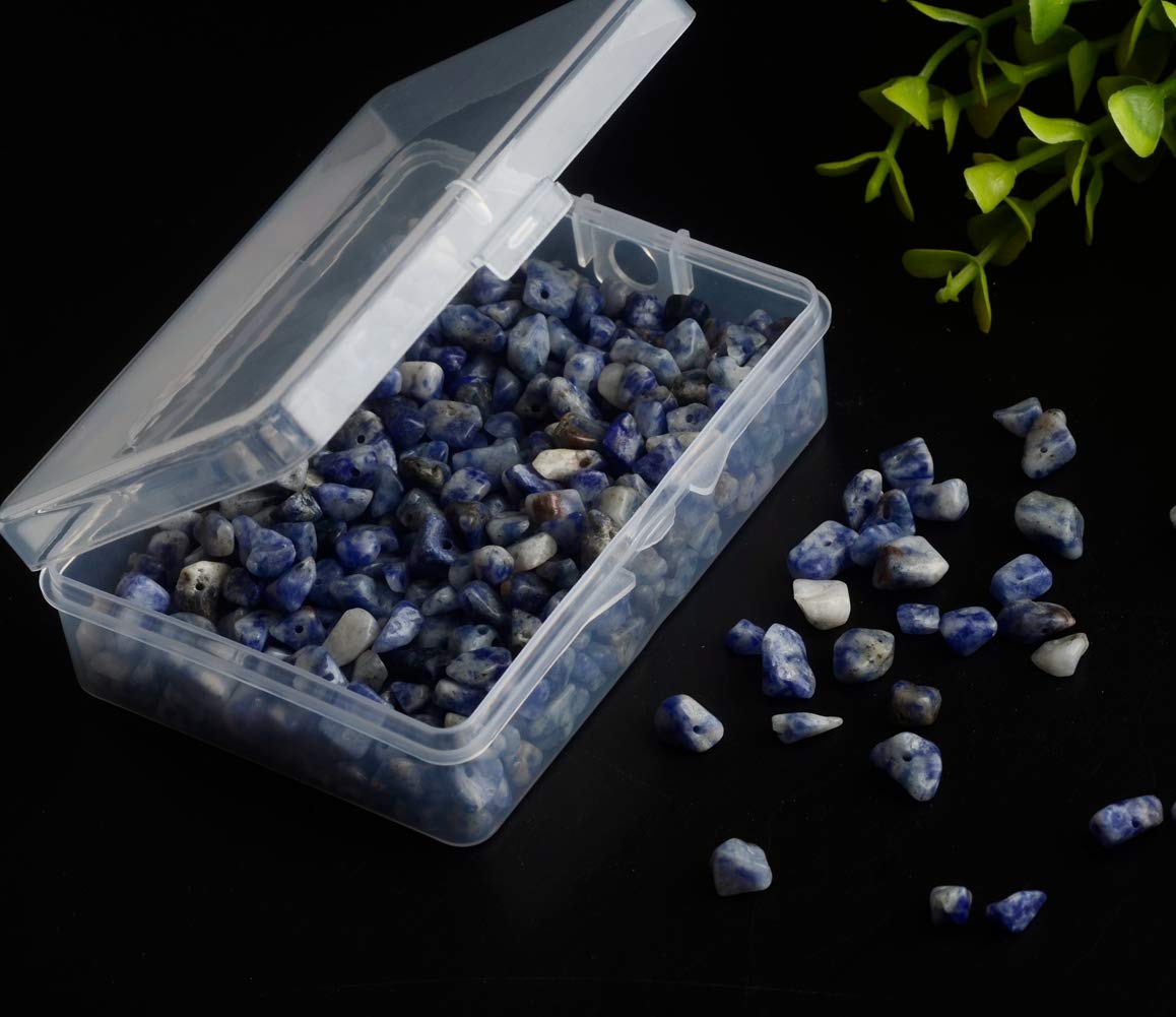 Natural Chip Stone Beads Blue Sodalite 5-8mm About 400 Pieces Irregular Gemstones Healing Crystal Loose Rocks Bead Hole Drilled DIY for Bracelet Jewelry Making Crafting (5-8mm, Blue White Sodalite)