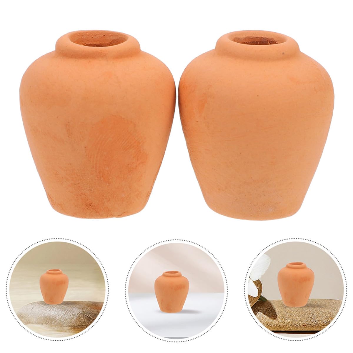 TOYANDONA 3pcs Mini Ceramic Succulent Pots for Indoor Cactus and Herb Plants, Small Red Clay Flower Planters for Desk, Shelf, and Window Sill Decoration