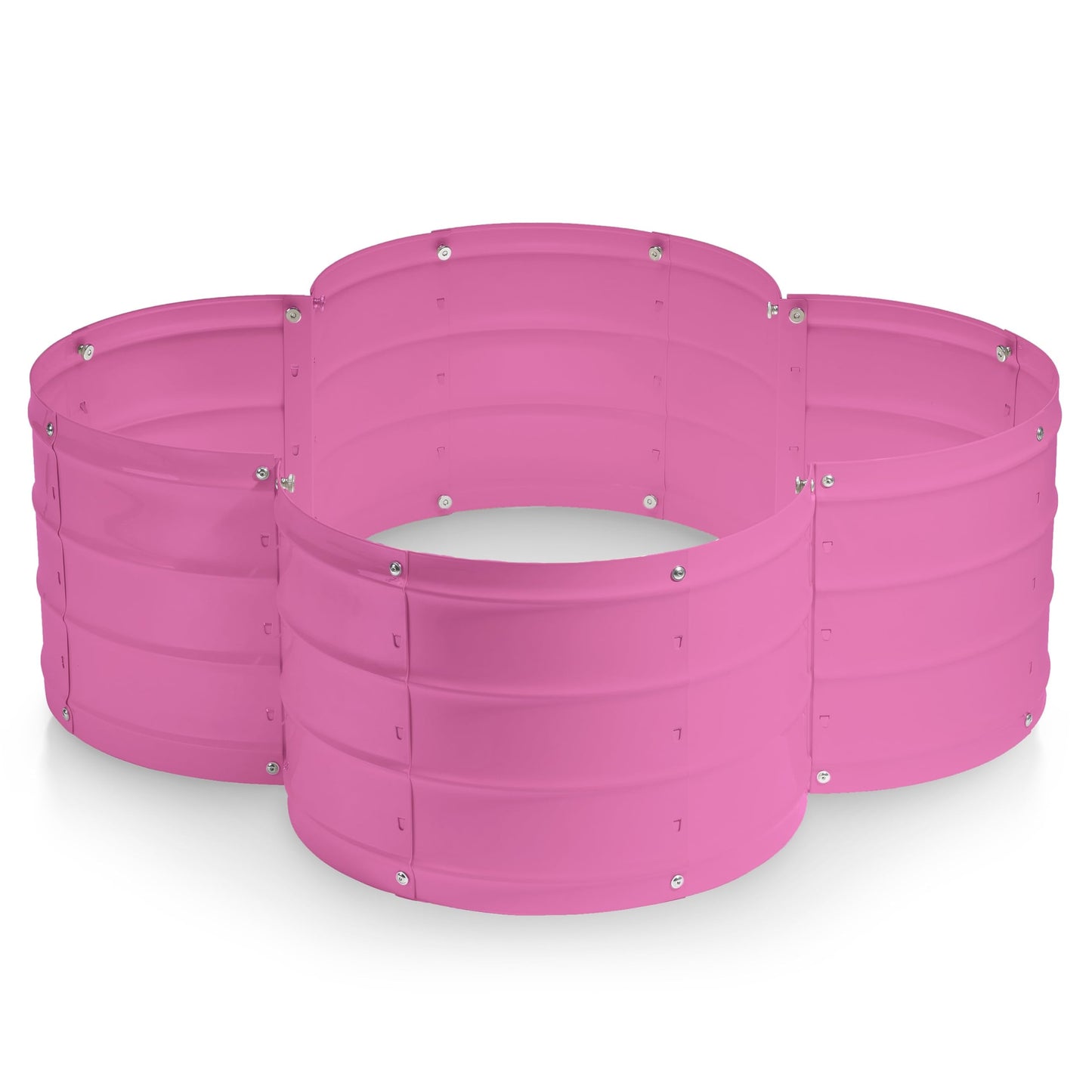 Plant & Plot Galvanized Raised Garden Beds Outdoor // 3×3×1 ft Planter Raised Beds for Gardening, Vegetables, Flowers // Large Metal Garden Box (Pink) // Patented Tool-Free Design
