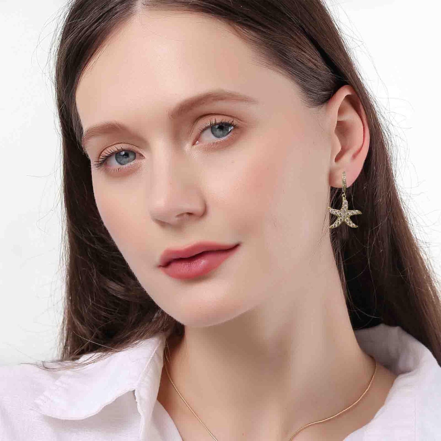 ToHeart Gold Starfish Dangle Earrings