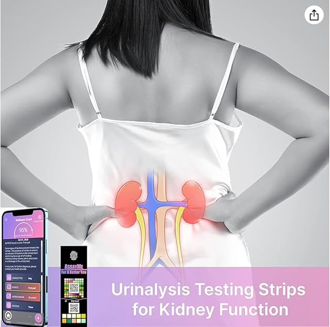 Wellness Urine Home Test Strips with Mobile App. Home Kidney Test Illustrated of Your Health Based on pH, Keto, Protein end More. UTI test strips for women. Urinalysis Test Strips. Liver Test.