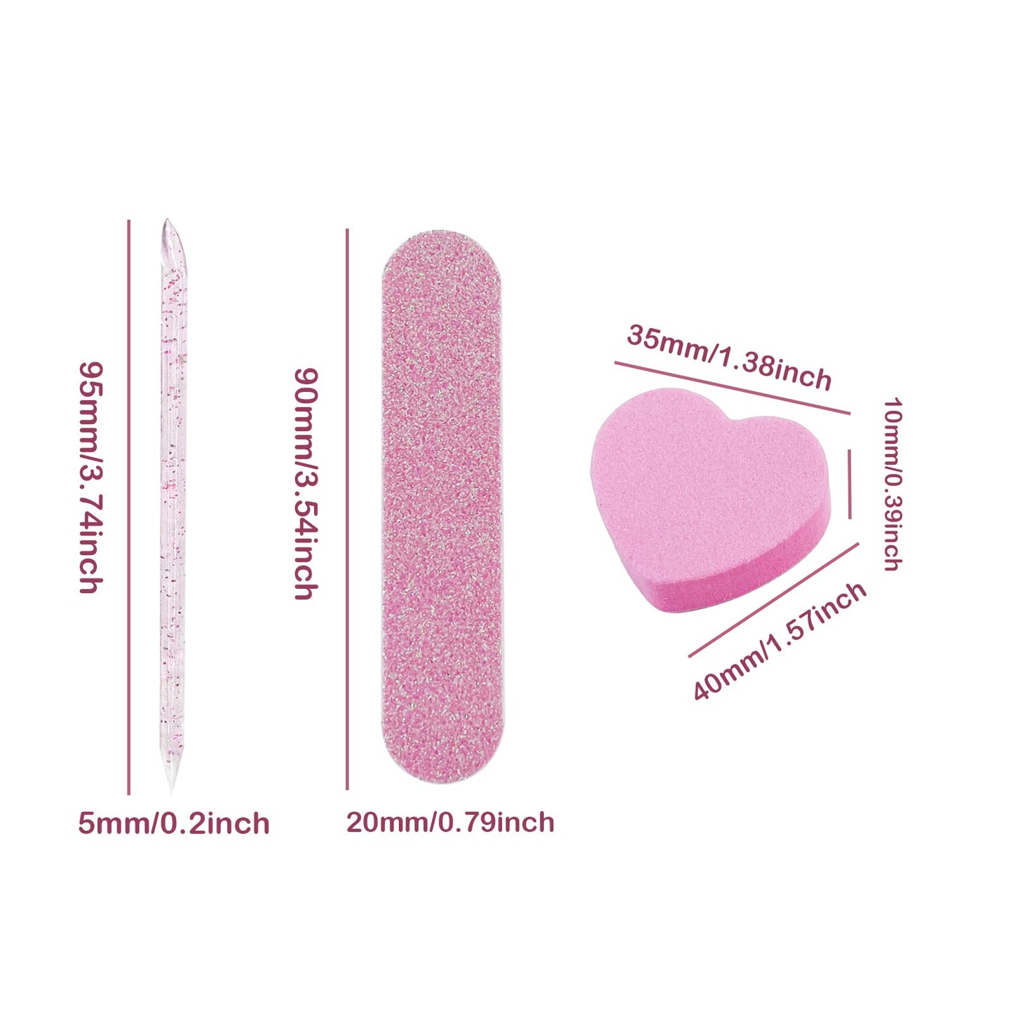 30 Sets Nail Kits 3-Piece, Nail Files 240 Grit, Nail Buffer Block 100/180 Grit, Crystal Stick, Individually Packaged Nail Tool Kit Suitable for Fingernails, Toenails & Press on Nail
