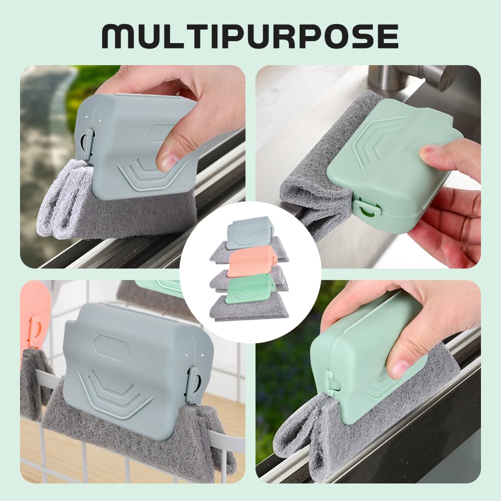 Magic Window Track Cleaner, 2025 New Groove Cleaning Brush Tools Set, Hand-held Window Track Cleaner Brushes Tools for Window lides Gaps Tile Lines Shutter Car Vents (Mix, 3PCS)