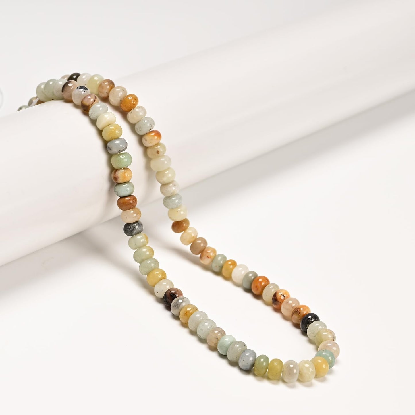 ICAI 4x6mm Natural Rondelle Beads – Loose Gemstone Spacers for DIY Jewelry Making (Color Amazonite)