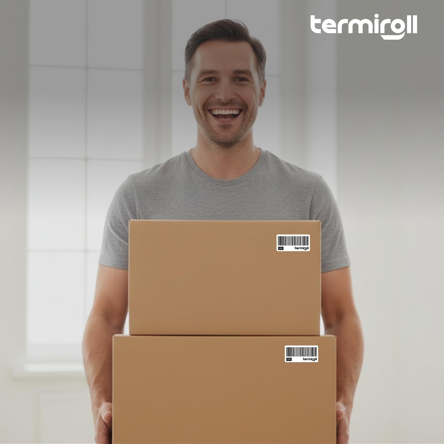 Termiroll 2x1 Thermal Labels – 10,000 Barcode & Address Labels/10 Rolls for Shipping, SKU & Inventory Stickers, Compatible with Rollo, Zebra, Munbyn, iDPRT & Direct Thermal Printers