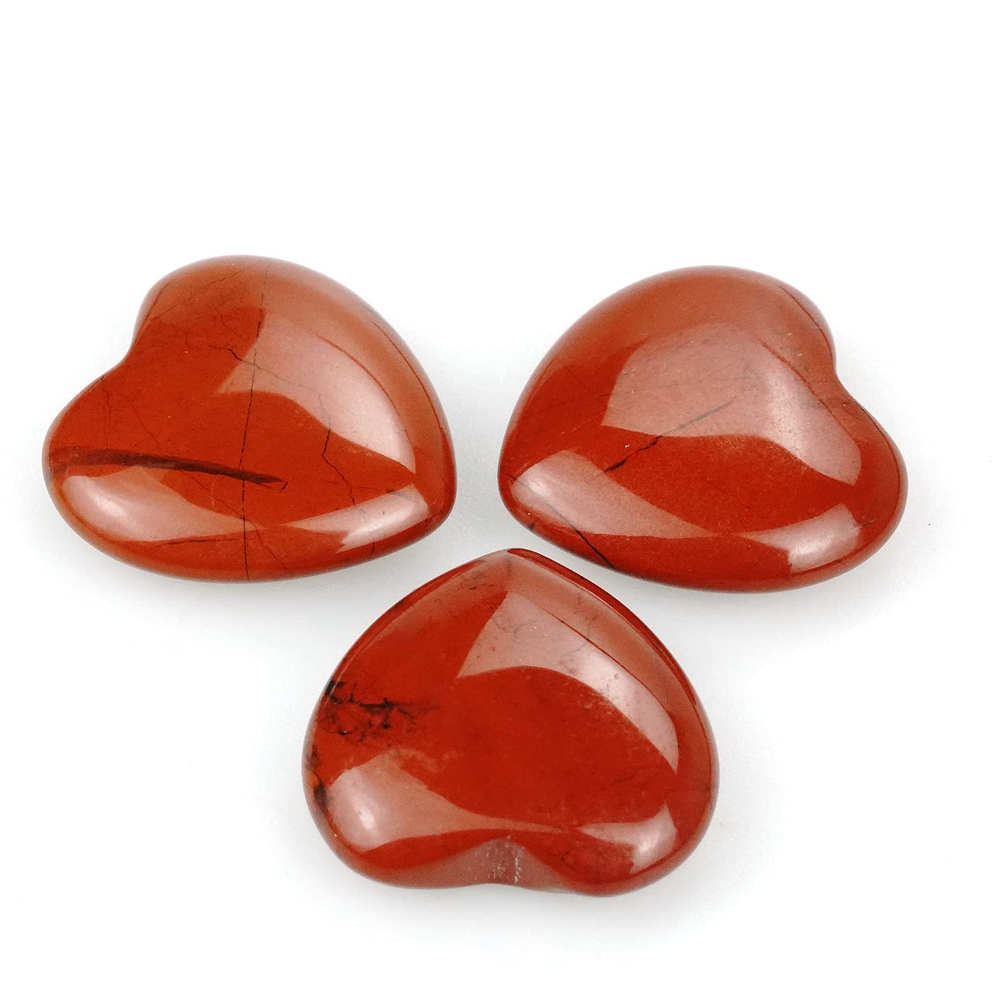 Marrywindix 15 Packs 0.8 Inches Healing Crystal Natural Red Jasper Heart Love Carved Palm Worry Stone Chakra Reiki Balancing