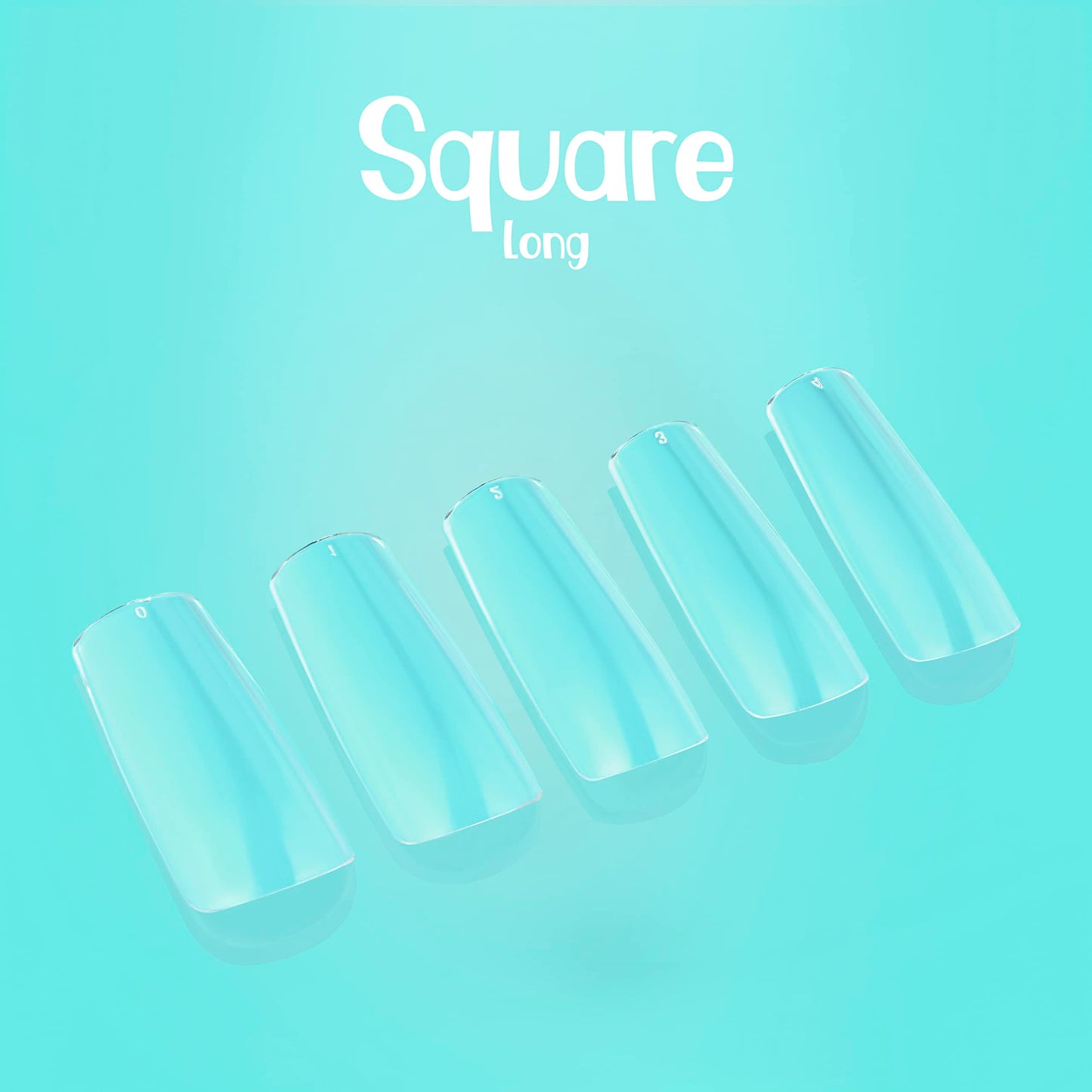 NABulous Nails Square Long Gel Tips | Full Cover Pre-Shaped Press-On Extensions | Soft Gel Artificial Nails for Salons & DIY (Square Long)