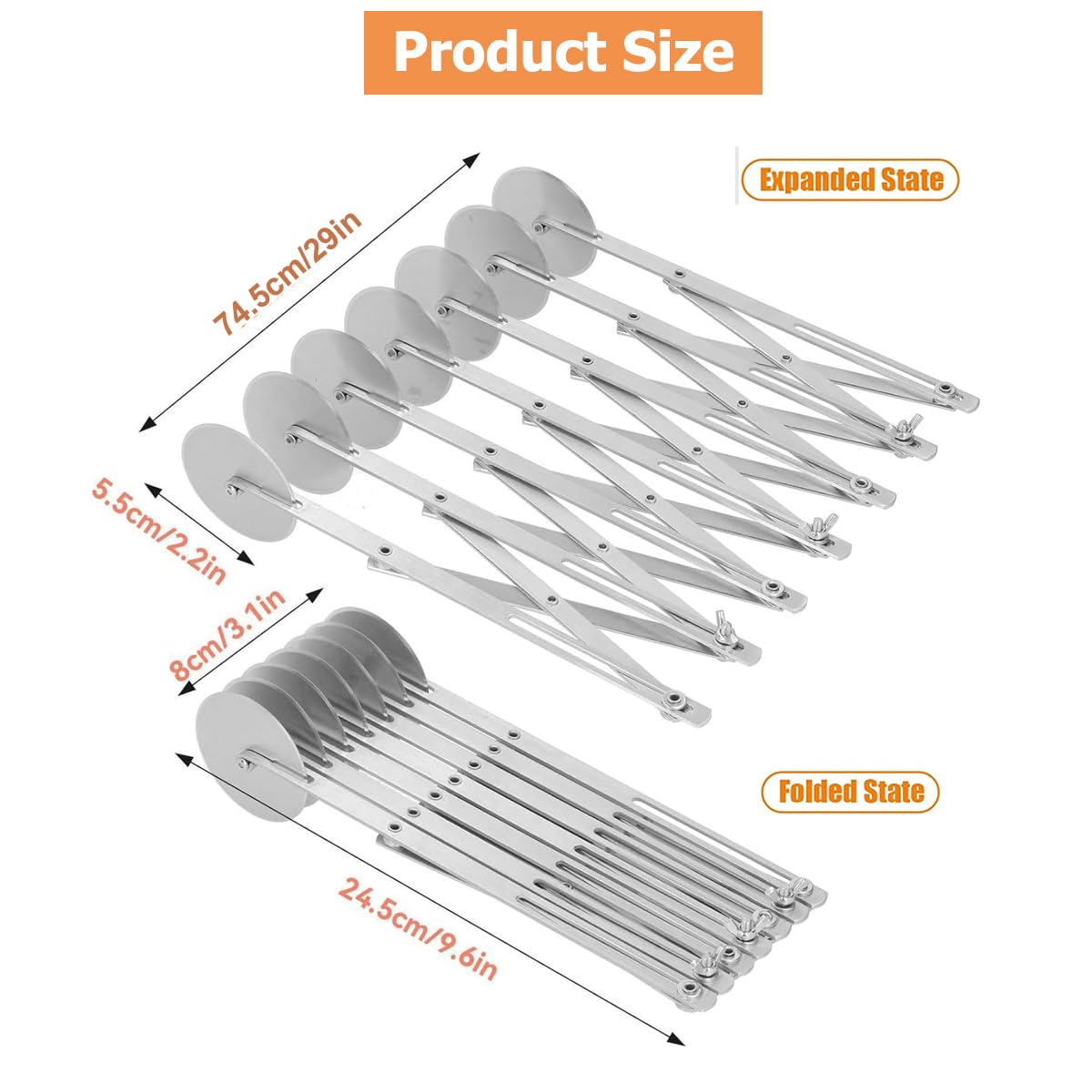Food Grade Stainless Steel Pizza Cutter Multi-Wheel Dough Divider Pastry Knife Baking Cutter (7, Wheel)