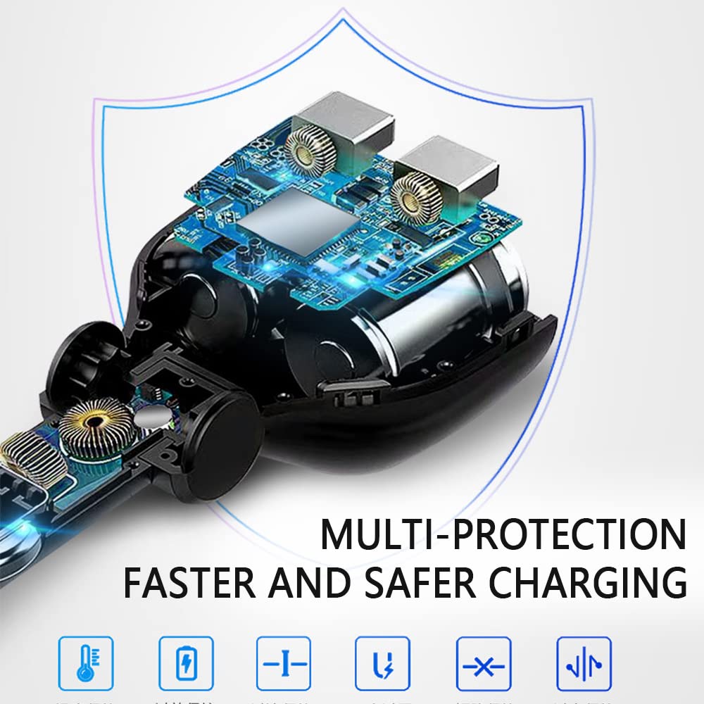 5 Port Cigarette Lighter Splitter,QC3.0&PD 20W Super Fast Car Charger with Dual Cigarette Lighter Plug with LED Voltmeter Compatible with iPhone 15 Pro iPad Dash Cam GPS (PD+QC+2.4A) 2Pcs