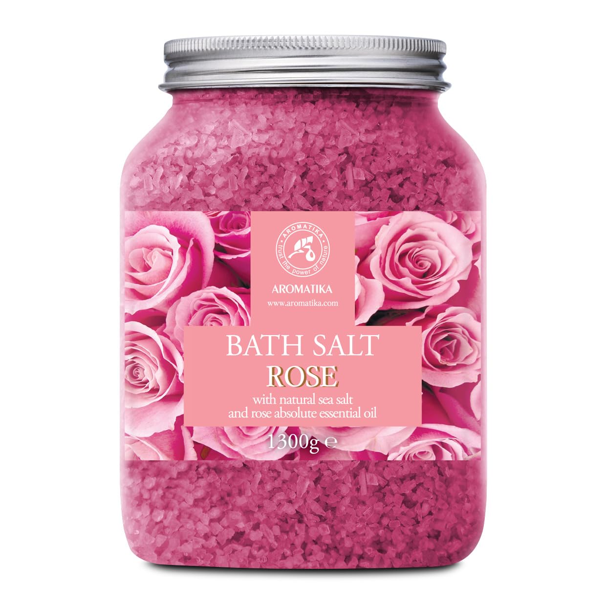 Rose Bath Salts 46 Oz – Natural Rosewood Oil & Rose Extract – Bath Additive for Spa and Skin Care