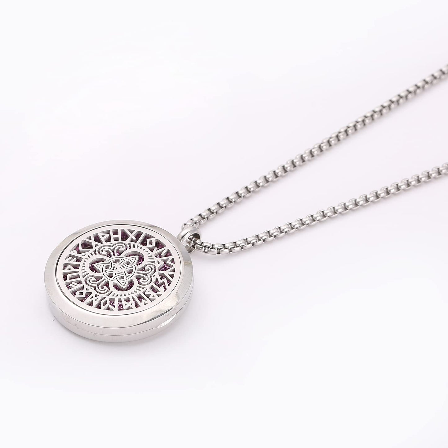 Luck Viking Celtic Knot Essential Oil Diffuser Necklace - Stainless Steel Locket- Best for Aromatherapy-Perfume, Fragrance, Scent Diffusers for Women and Men