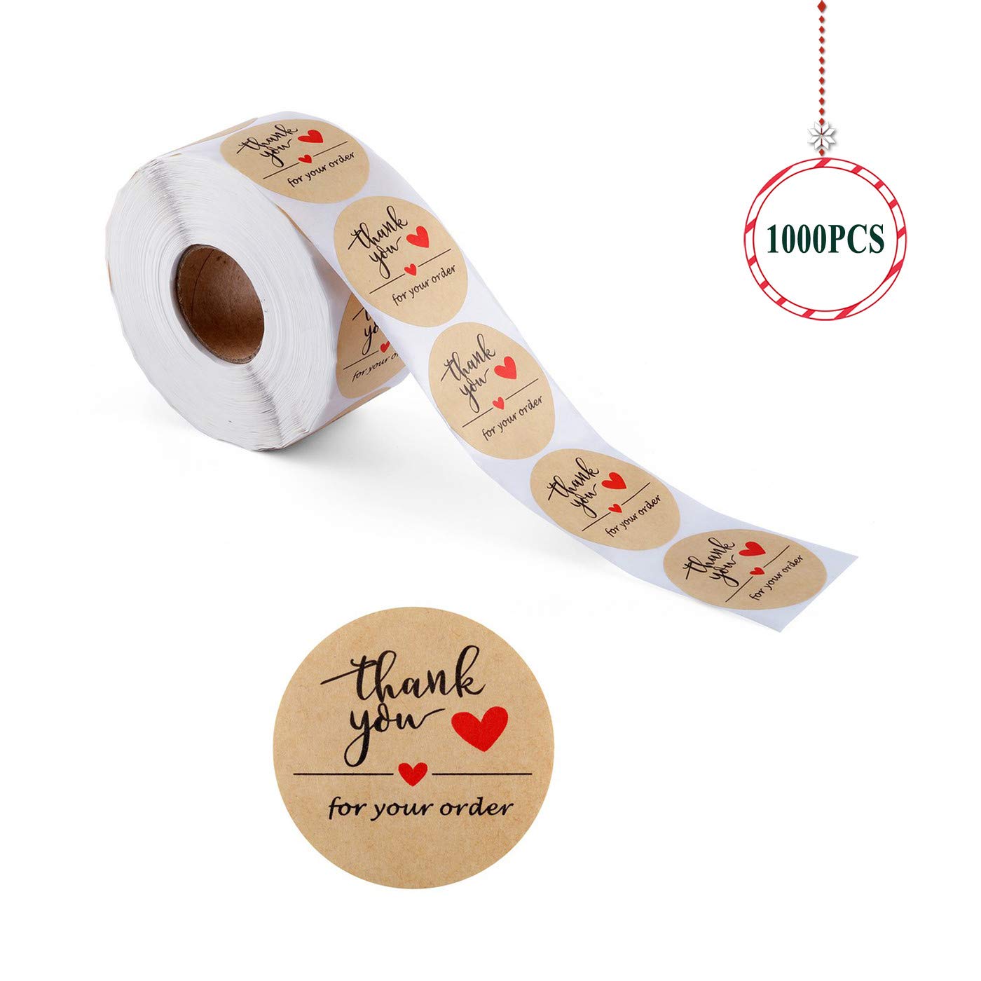 Lpraer 1000Pcs 2" Thank You for Your Order Stickers Roll Retro Adhesive Thank You Label for Packaging,Small Business,Envelopes,Cards,Letters,Boxes