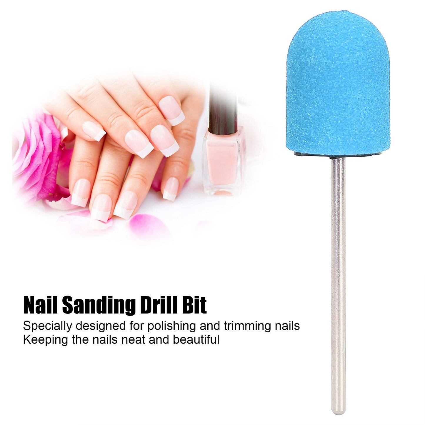 Nail Drill Bits Kit, Nail Art Sanding Nail Drill Bits Polishing Grinding Sanding Bands Set Nail Drill Head Accessory for Manicure Pedicure Nail Polishing Burr Home Salon Use 13 x