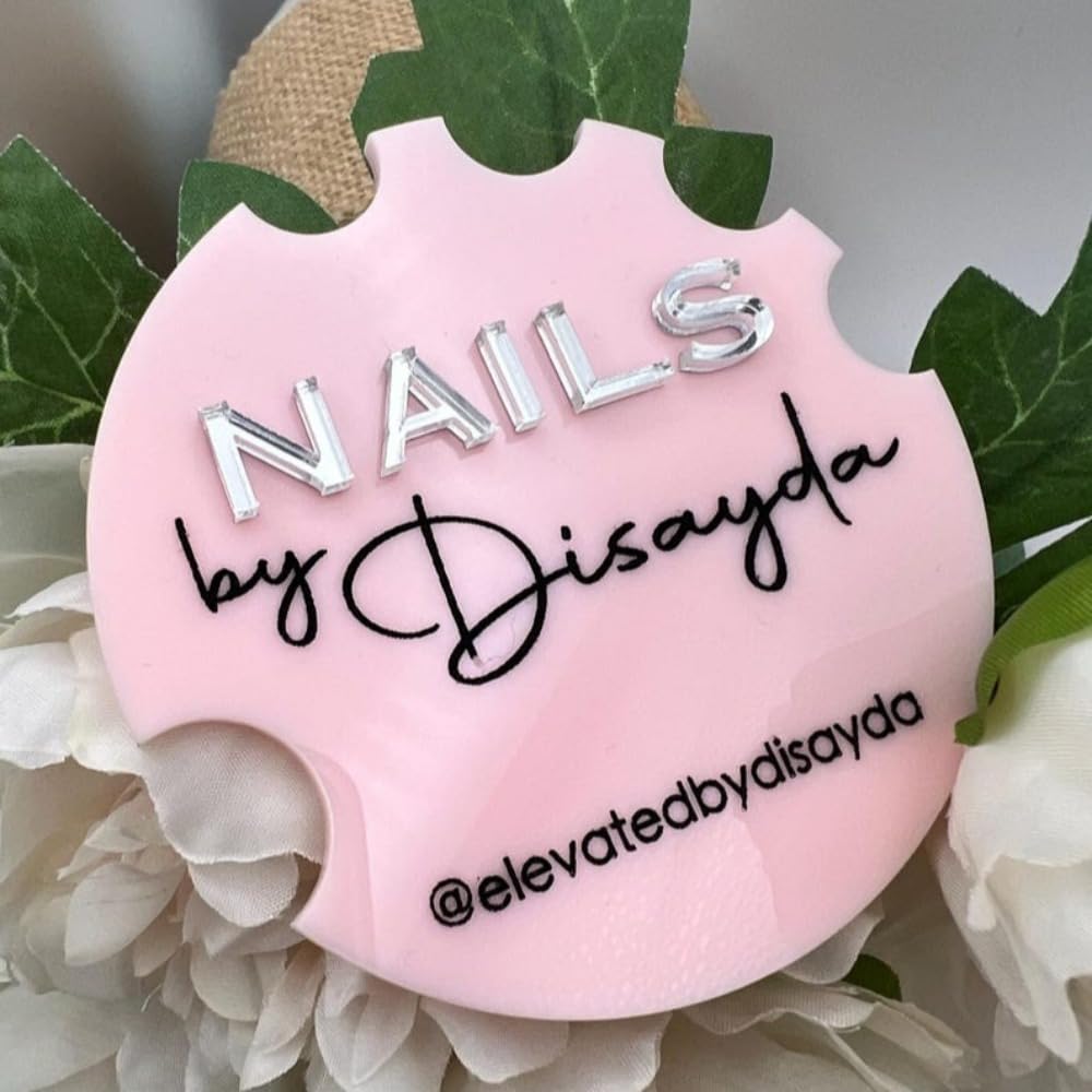 Custom Nail Logo,Personalized 3D Acrylic Nail Photo Prop,Nail Technician Gift,Prop for Nail Techs, Nail Selfie,Nail Photo Prop (black,10cm)