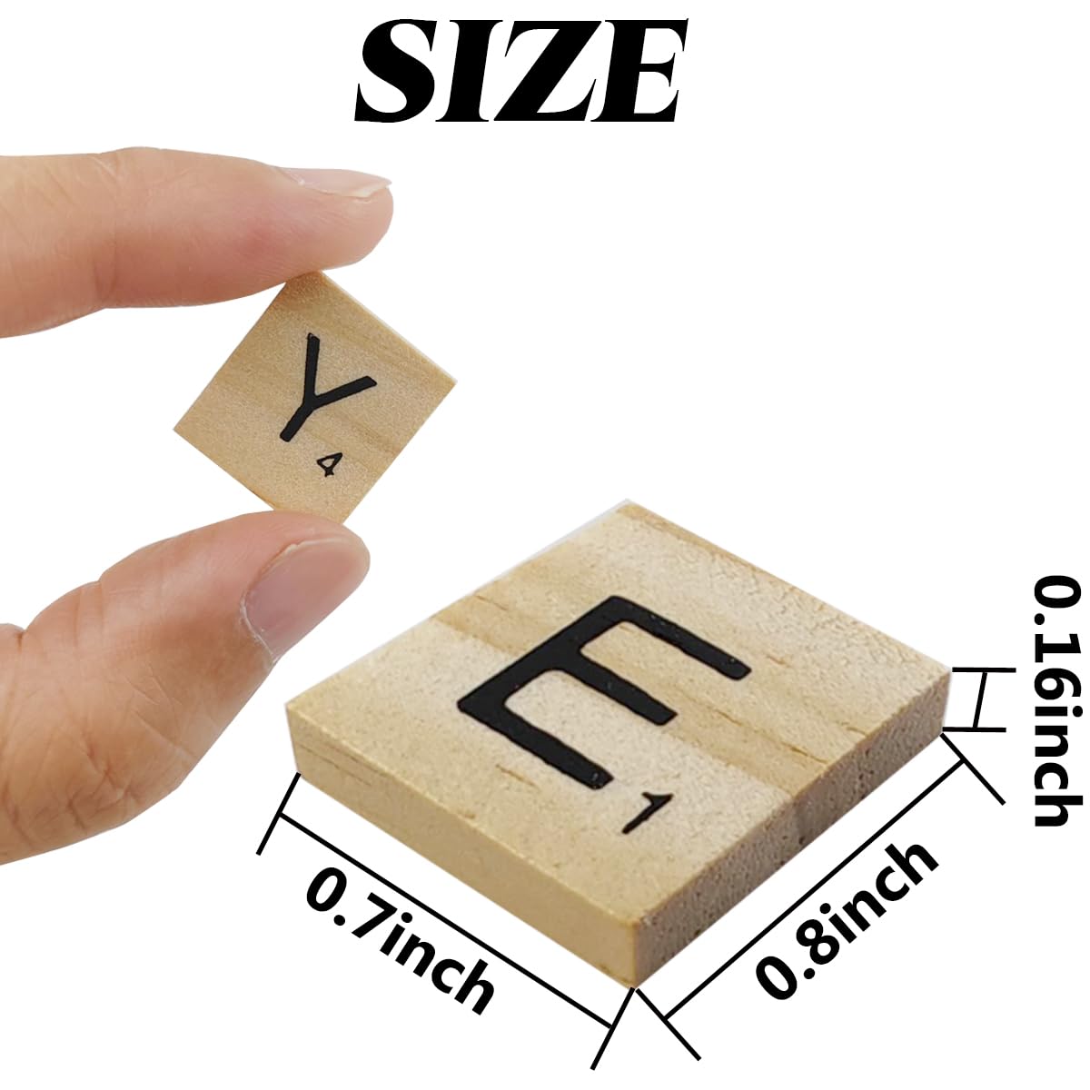 TIHOOD 1000PCS Wooden Letter Tiles for Crafts, Wood Tiles, DIY Gift Decoration, Making Alphabet Coasters and Crossword Game