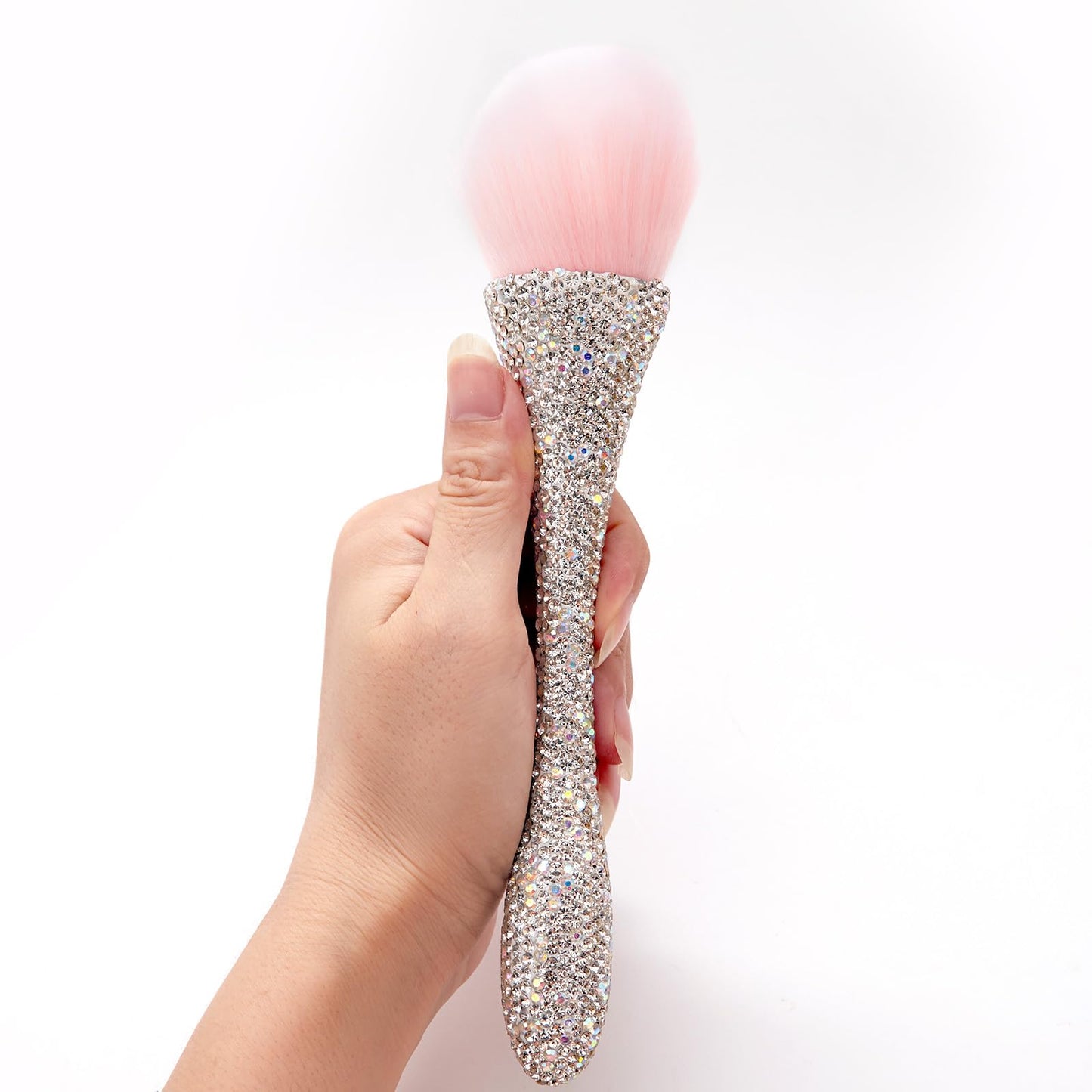 JERCLITY 1 Piece Powder Makeup Brushes Blush Brush Super Large Face Makeup Brushes Kabuki Brushes for Powder Cosmetic Nail Dust Brush Makeup Tool(White Diamond)