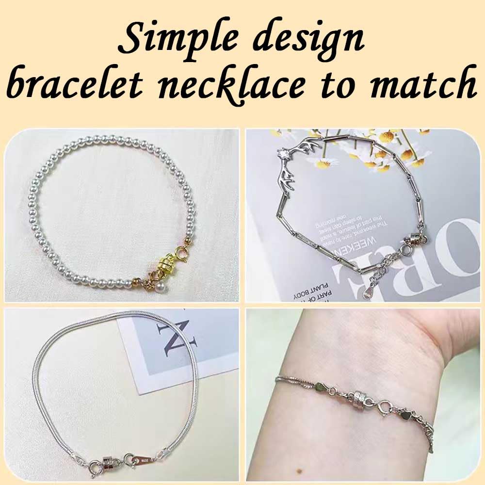 925 Silver Magnetic Necklace Clasps, Magnetic Necklace Clasps and Closures for Bracelet Necklace Extender (8pcs Gold)