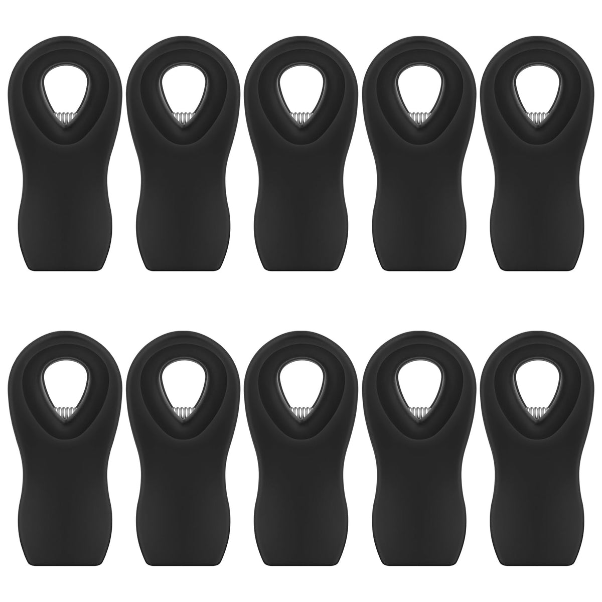 10PCS Magnetic Chip Clips Airtight Seal Reusable Black Bag Clips for Food Storage Heavy Duty Plastic Food Clip for Refrigerator (10 Count)