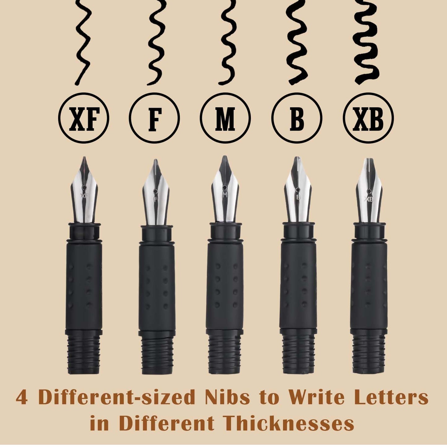 Falling in Art 34Pcs Calligraphy Pen Set, Calligraphy Kit with 5 Pen Nibs and 22 Assorted Ink Cartridges, Drawing and Calligraphy Practice For Beginners