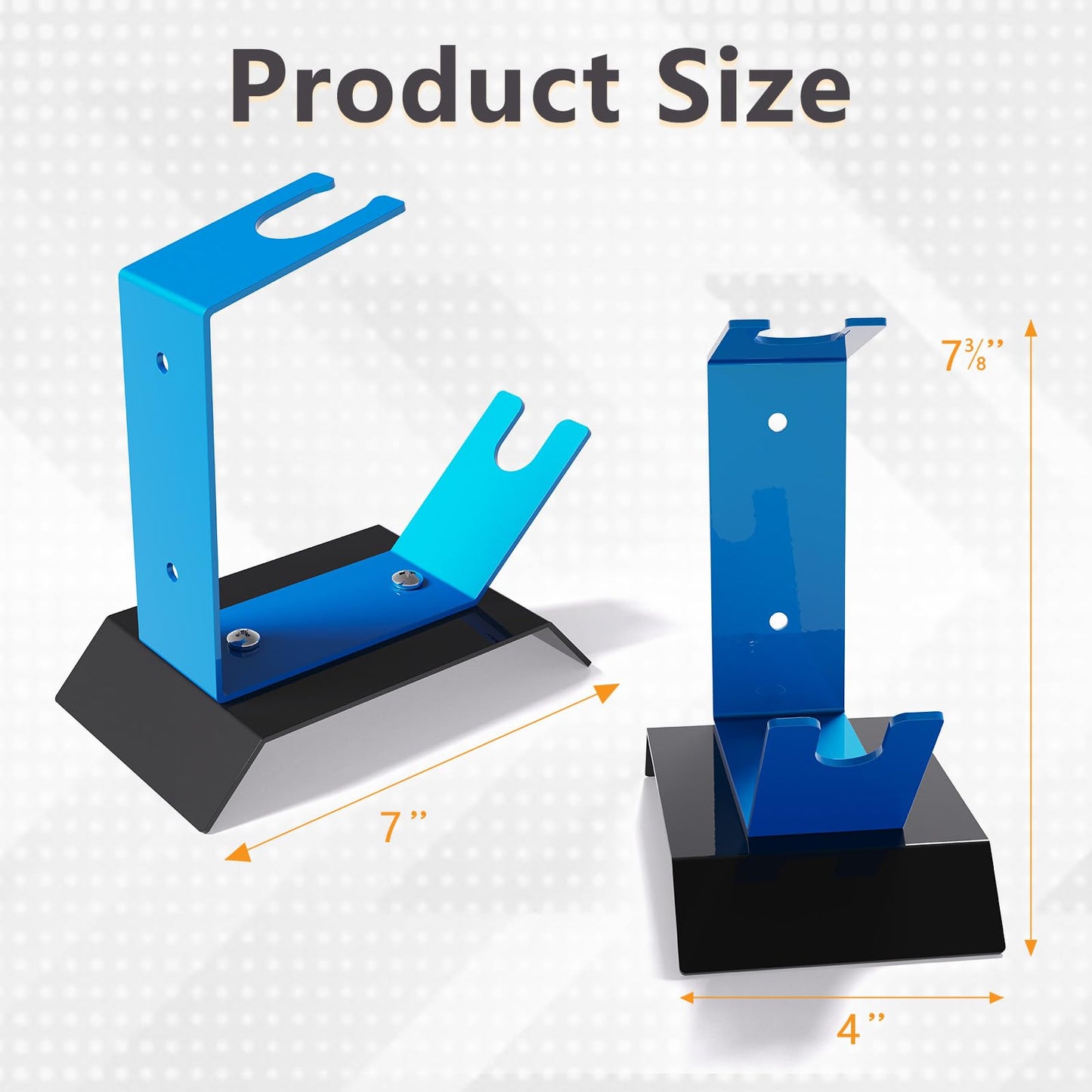 GZQIUYI Paint Gun Holder for Fuji Sprayer, Benchtop Gravity Feed Spray Guns Holder Stand Holds Auto Paint HVLP Guns, Wider Base for More Stability, Table/Bench Top or Wall Mount, Blue