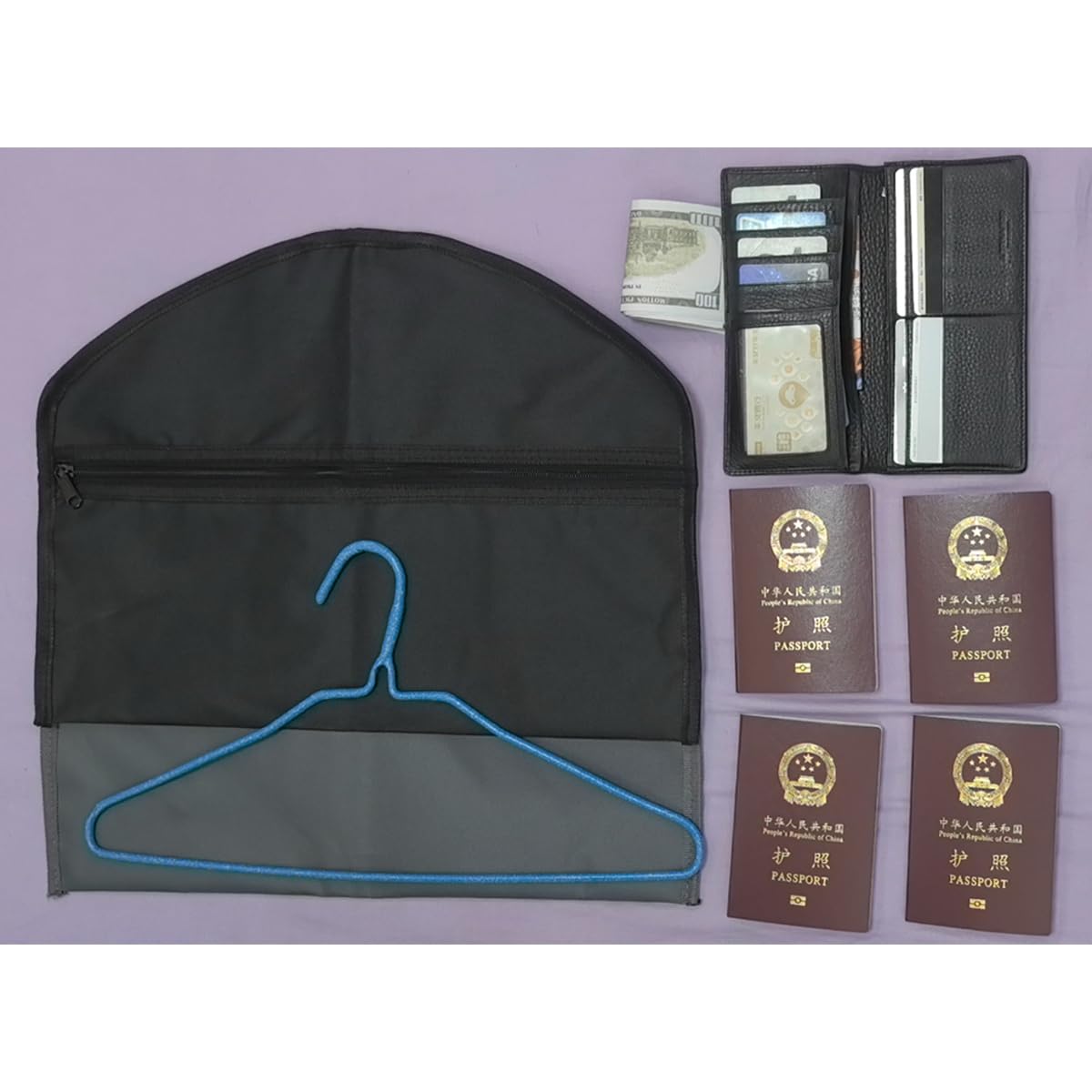BEISUOSI Hanger Diversion Safe by Stash-it, Hidden Pocket Safe, Fits Under Hanging Clothes with Pocket to Hide Valuables for Home or Travel (2, BLACK)