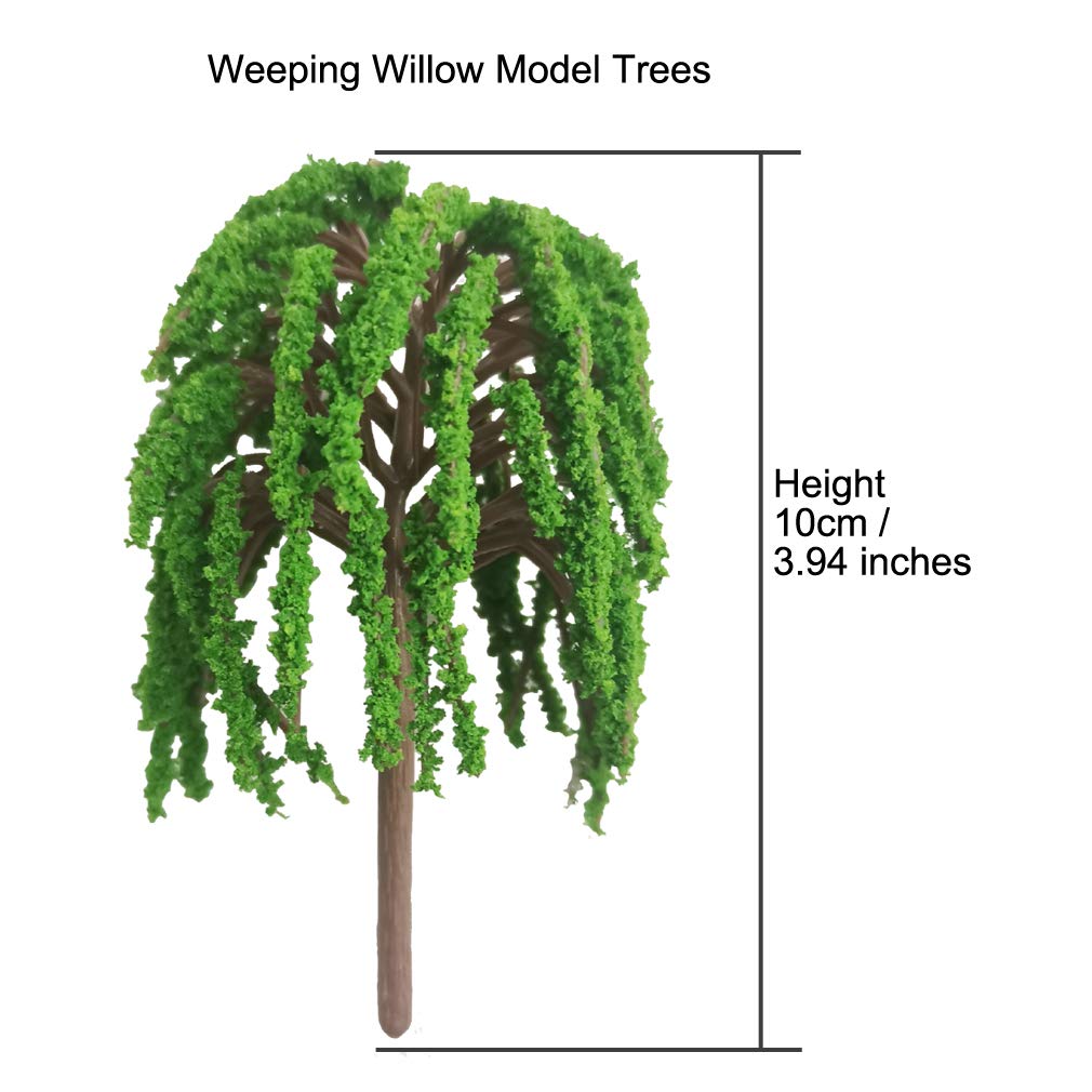 AmyBy Model Miniature Forest Plastic Toy Trees Bushes Rainforest Diorama Supplies Train Scenery Mini Coconut Palm Plant Crafts Weeping Willow 20