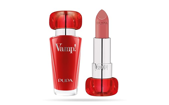 Pupa Milano Vamp! Extreme Colour Lipstick With Plumping Treatment - For Fuller, Defined Lips - Adds Incredible, Deep Color To Lips - Soft Texture Adheres Perfectly - 206 Toasted Rose - 0.123 Oz