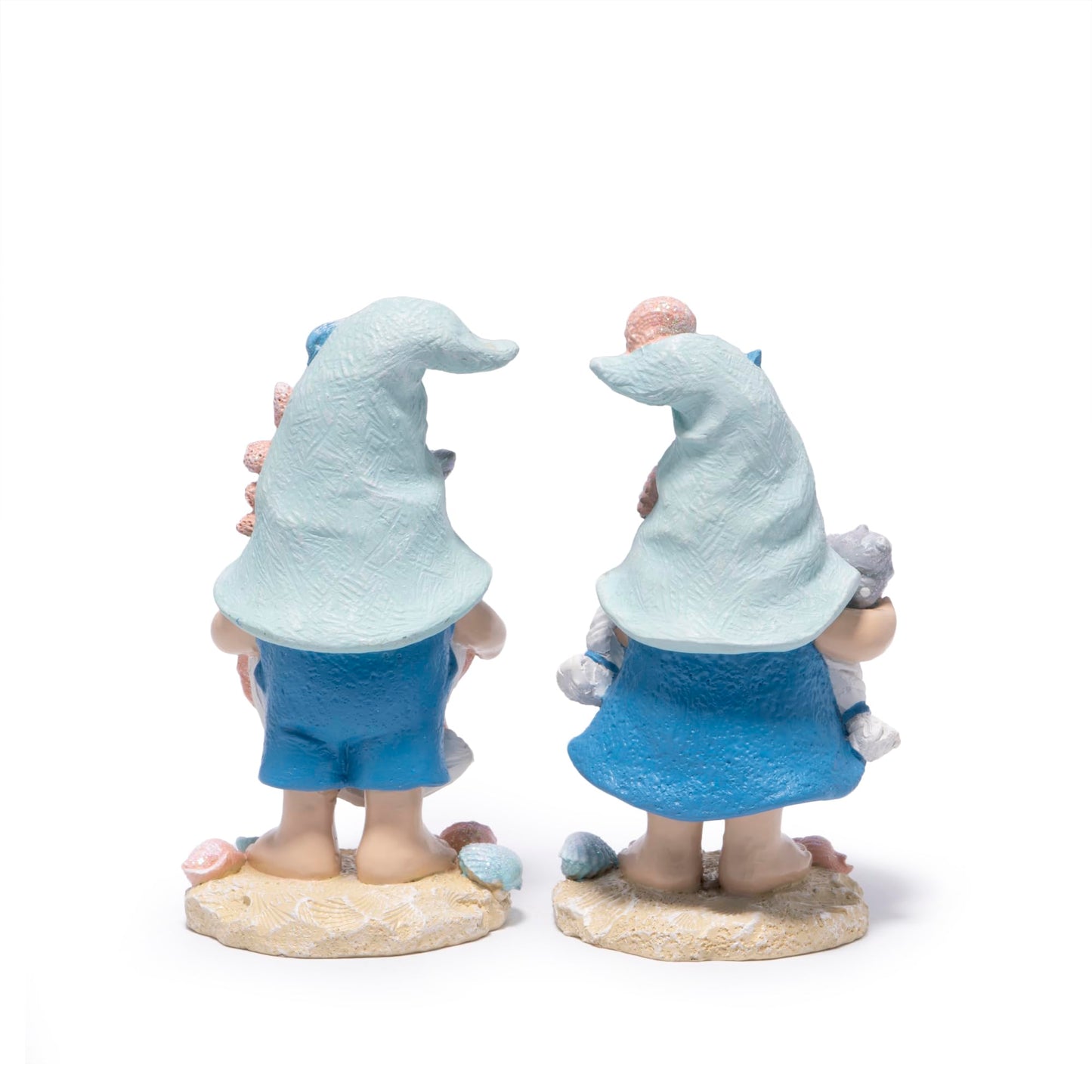 Hodao Coastal Ocean Gnome Figurines – Hand-Painted Resin Beach Gnomes with Seashell & Starfish Hats, Summer Sea Decorations for Indoor Home, Bedroom & Tabletop, for Ocean Lovers