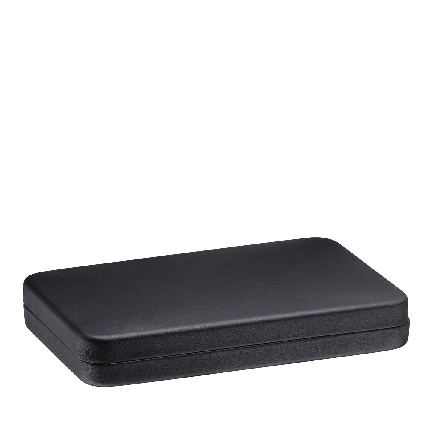 Necklace Gift Box – Luxury Black PU Leatherette Large Jewelry Display & Storage Case with Satin Lid and White Packer for Wedding, Anniversary & Engagement