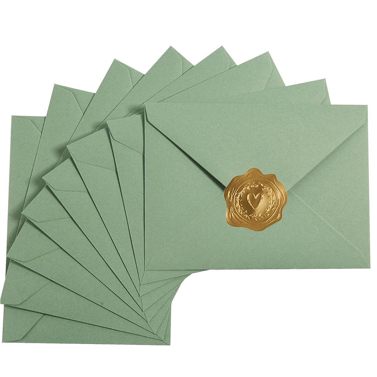 100 Pieces Sage-Green A7 Envelopes Greeting Card Envelopes 5.24 x 7.24 Inches for 5 x 7 Wedding Invitation Cards, Greeting Cards, Birthday Baby Shower Invitations
